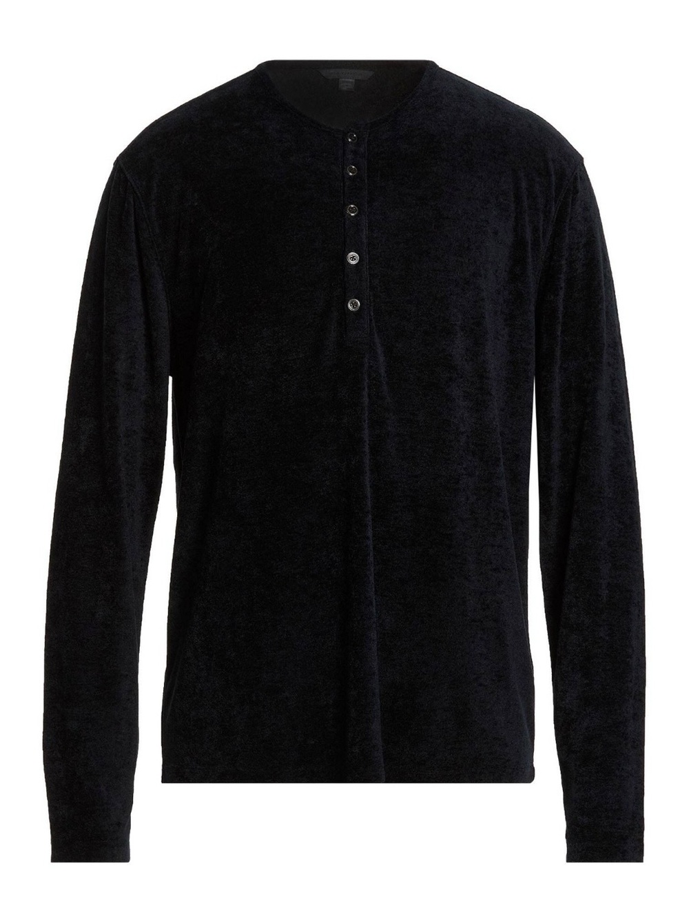 John Varvatos Black Long-Sleeve Henley Shirt